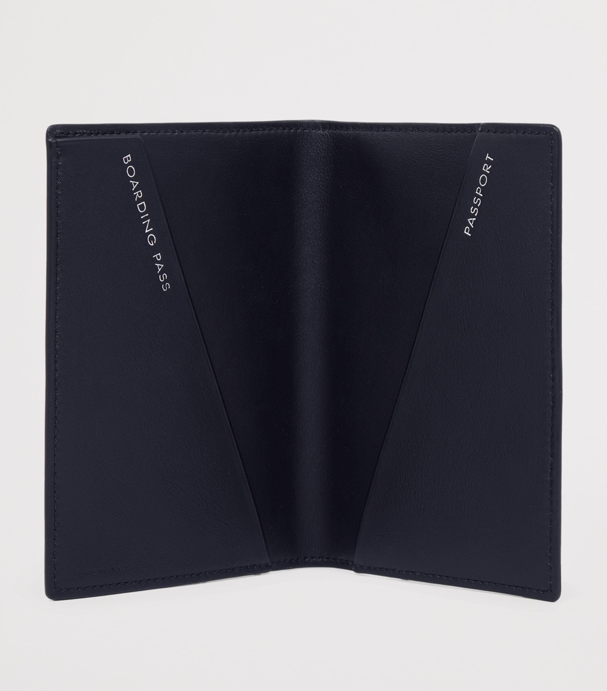Smythson Panama Leather Stripe Passport Holder Navy Image 2
