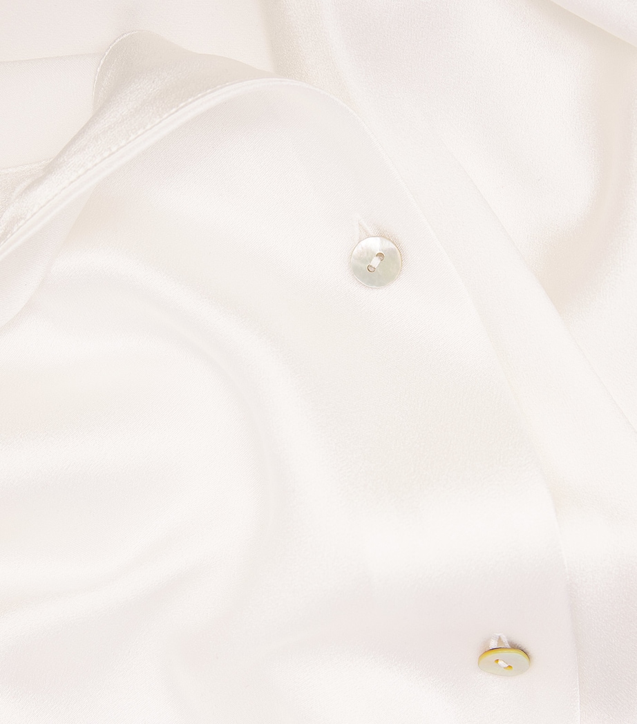 Vince Womens Silk Bias Blouse Off White Image 6