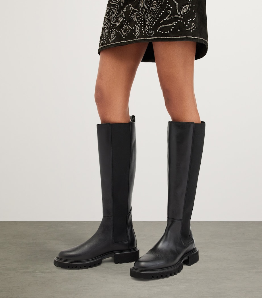 Leather Maeve Knee-High Boots BLACK Image 2