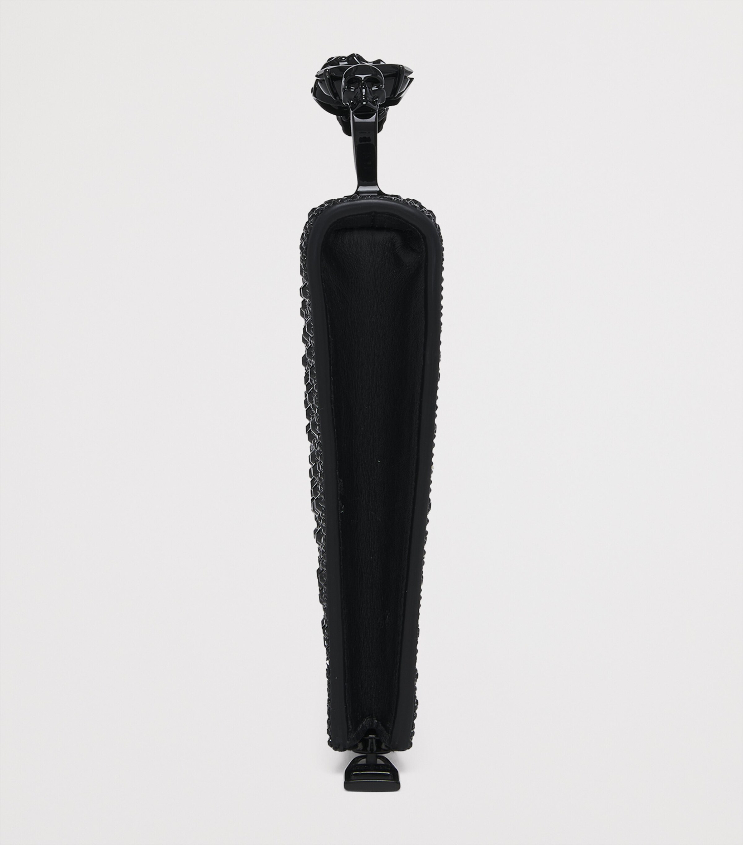 McQueen Suede Embellished Four-Ring Clutch Bag Image 3