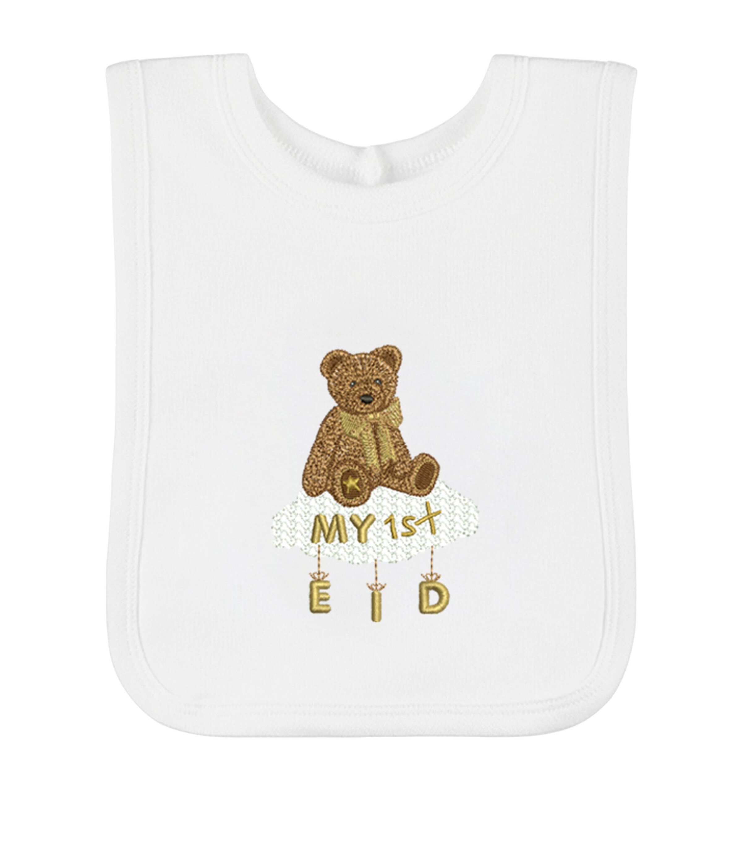PAINT MY DREAMS My 1st Eid Teddy Bear Bib White Image 1