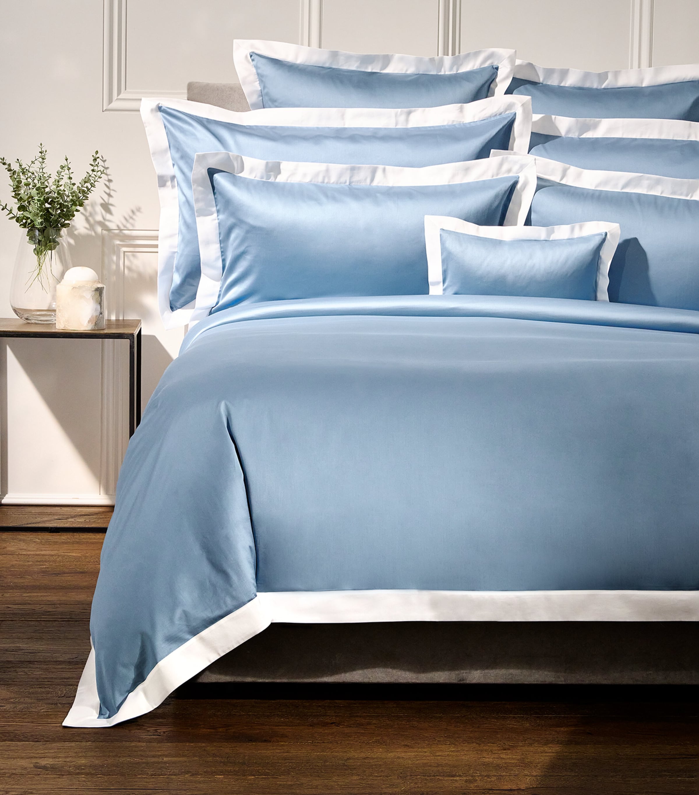 Celso De Lemos Emma Super King Flat Sheet In Blue