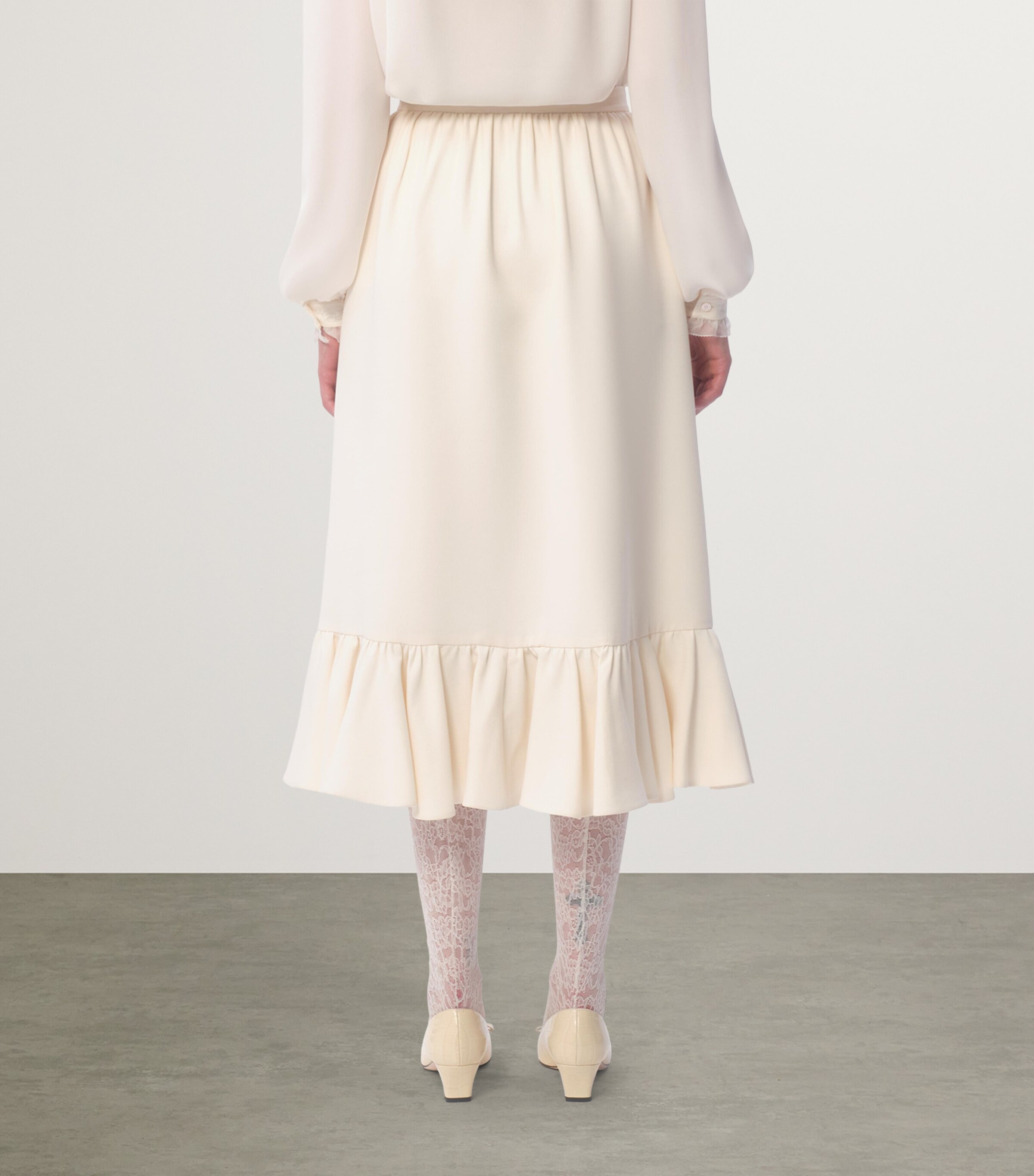 Virgin Wool-Silk Midi Skirt A03 Image 5