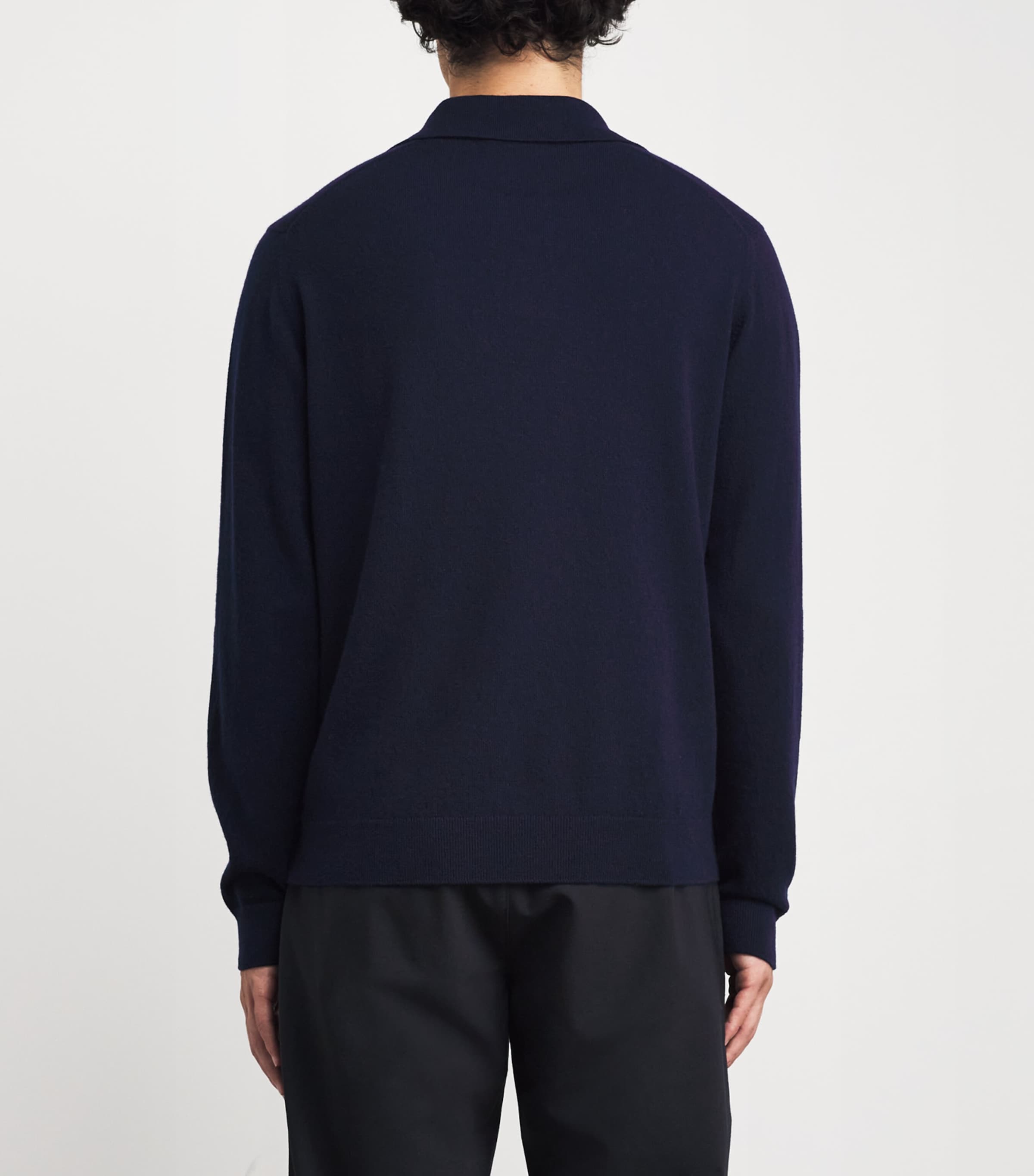 Cashmere Polo Sweater T&D NAVY Image 4