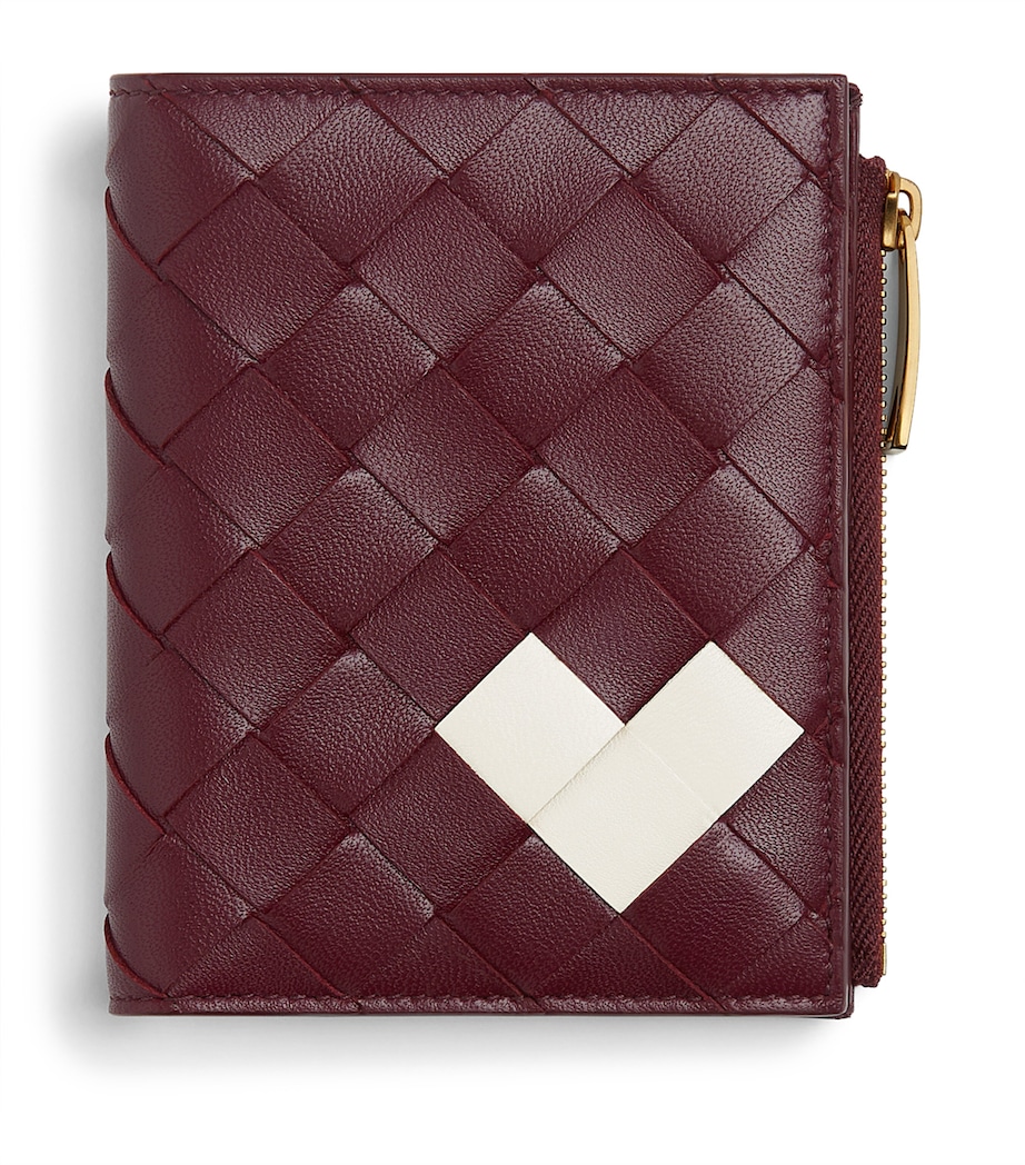 Small Leather Intrecciato Heart Bifold Wallet 2686 Image 1