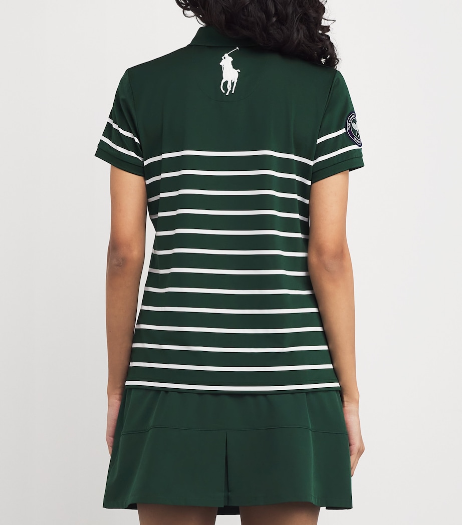 Polo Ralph Lauren Womens x Wimbledon Stripe Polo Shirt Green Image 4