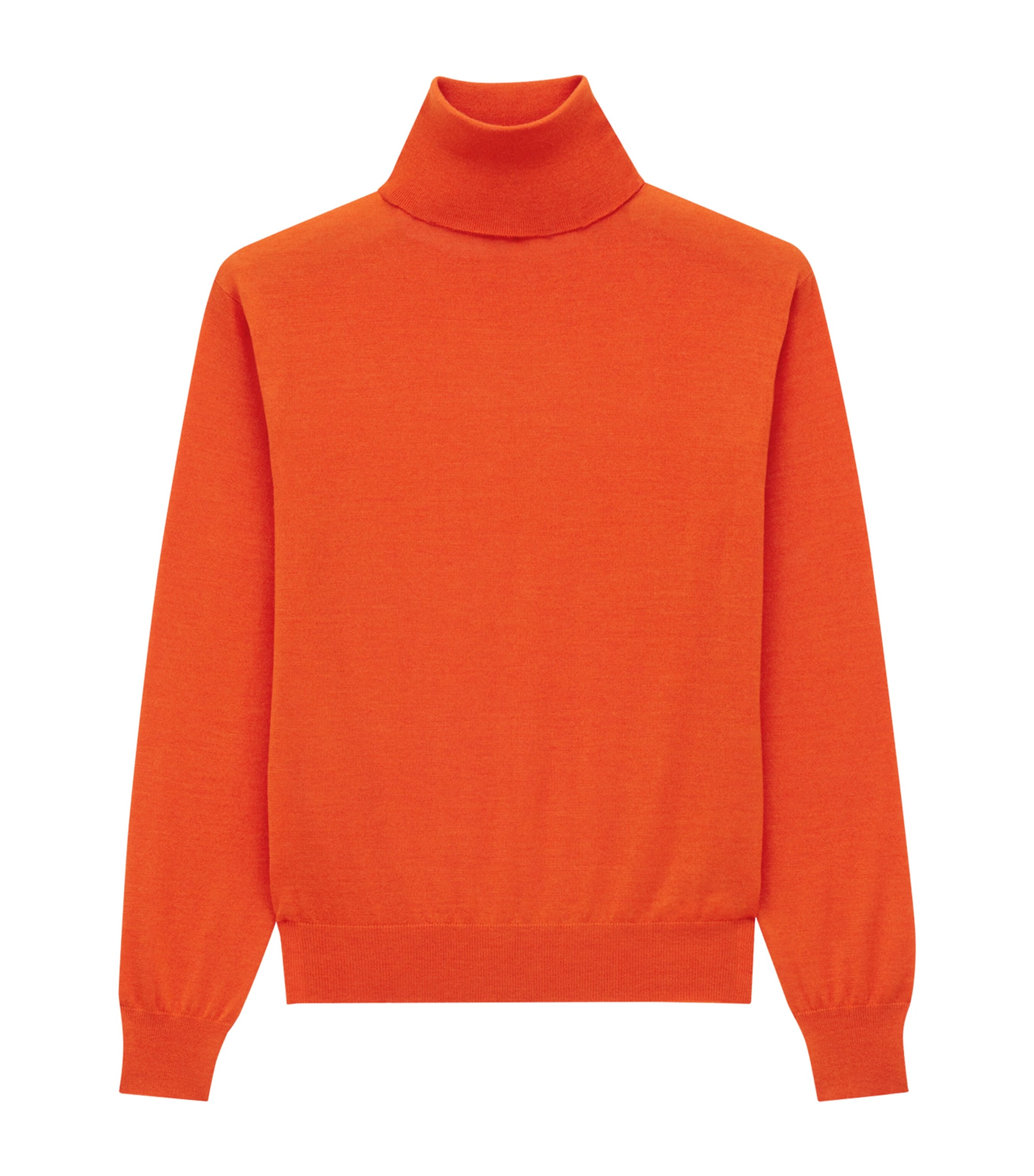 Saint Laurent Cashmere-wool-silk Rollneck In Orange