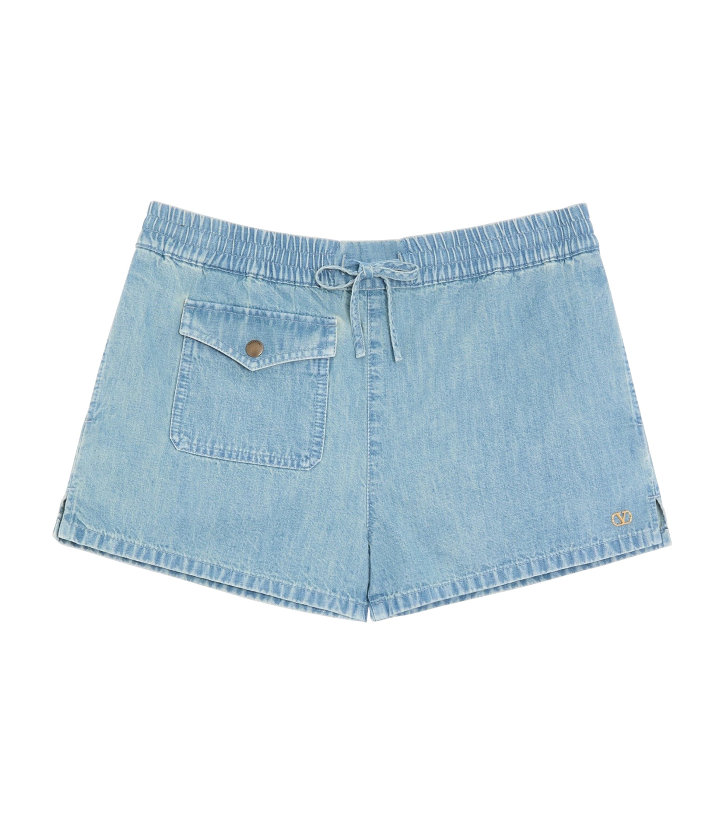 Valentino Womens Drawstring Denim Shorts Flx Image 1