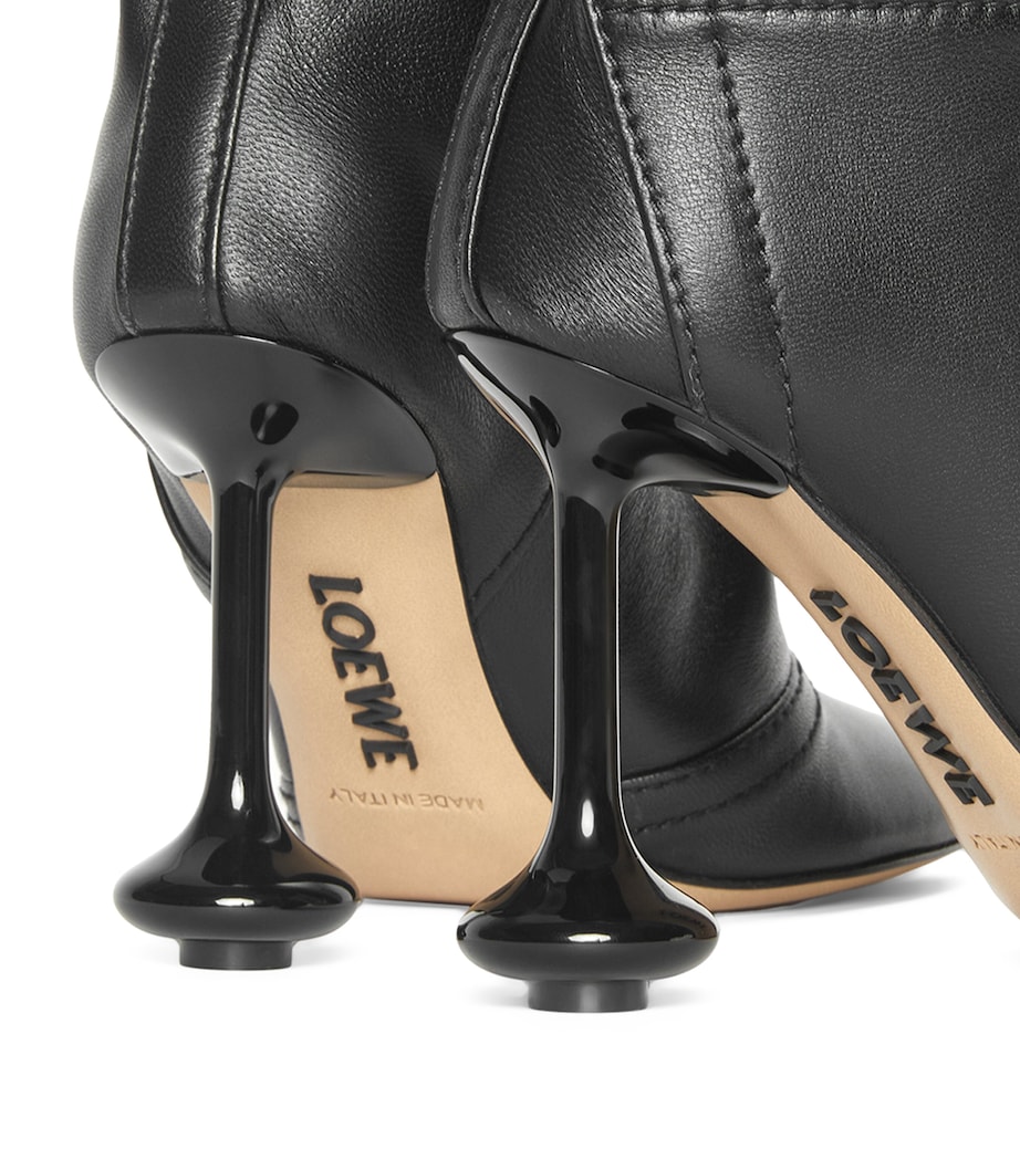 Leather Toy Ankle Boots 90 BLACK Image 5