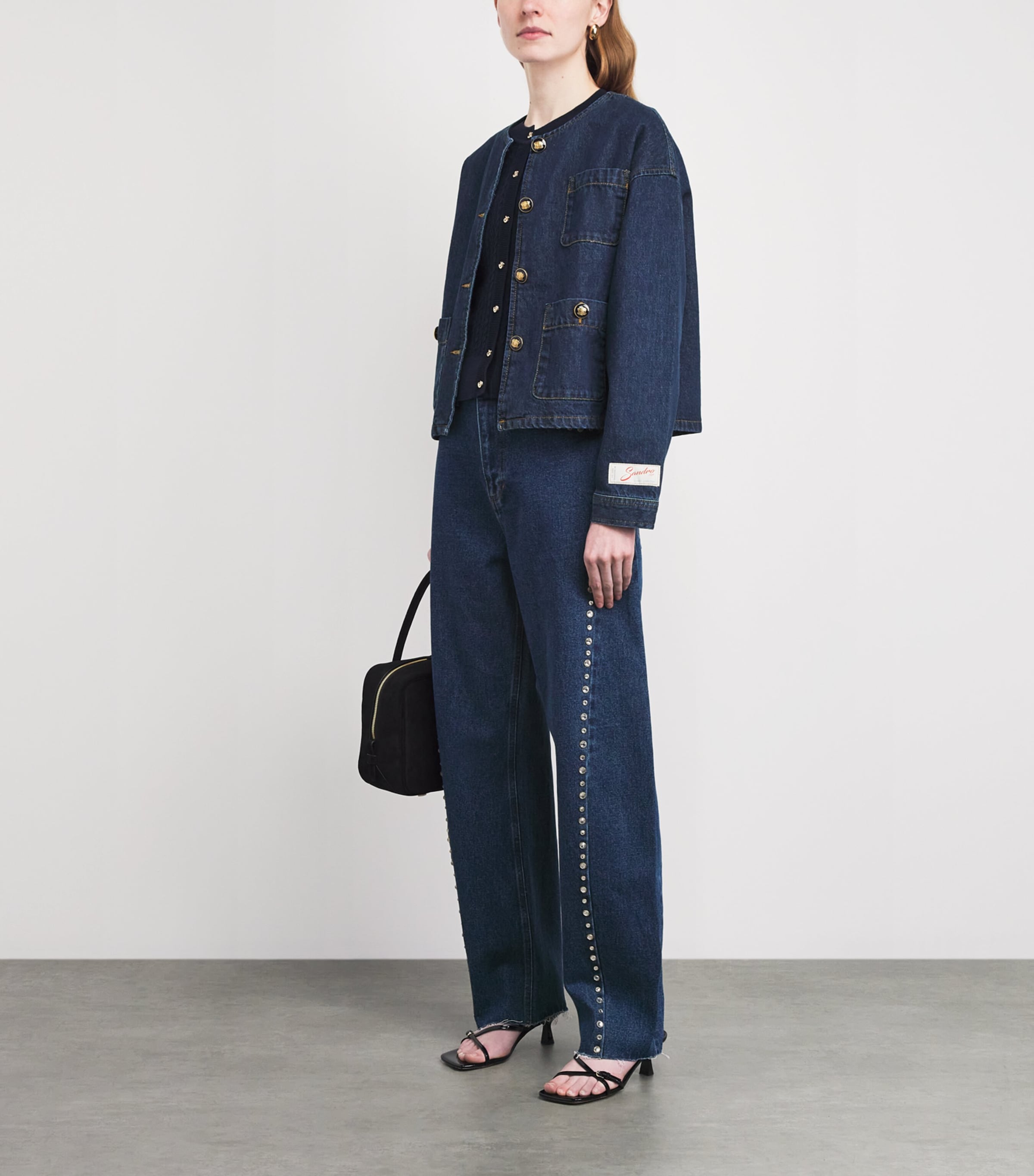 Crest-Button Denim Jacket DEEP BLUE Image 2