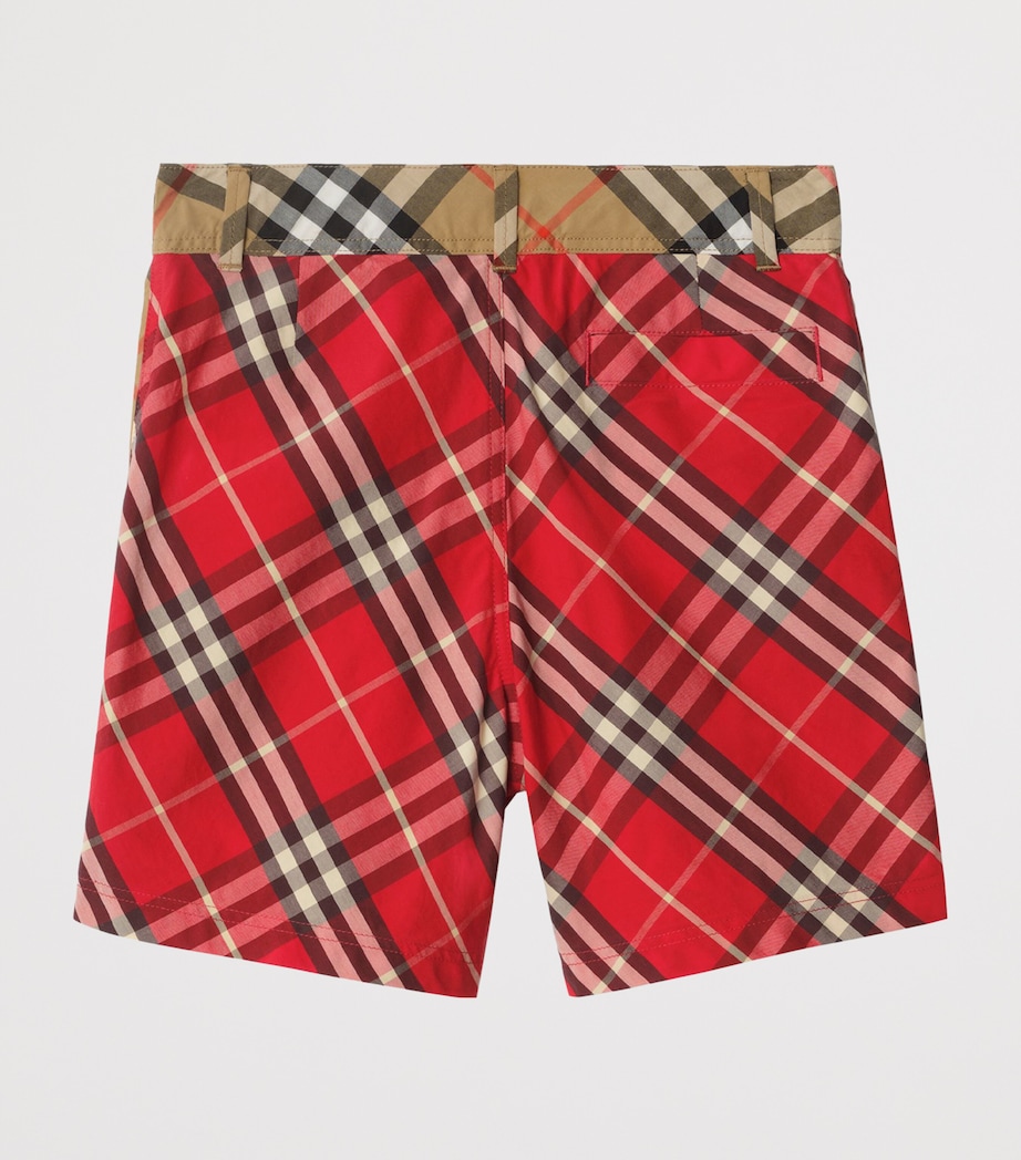 Cotton Check Shorts (3-12 Years) CRAYON RED IP CHECK Image 2
