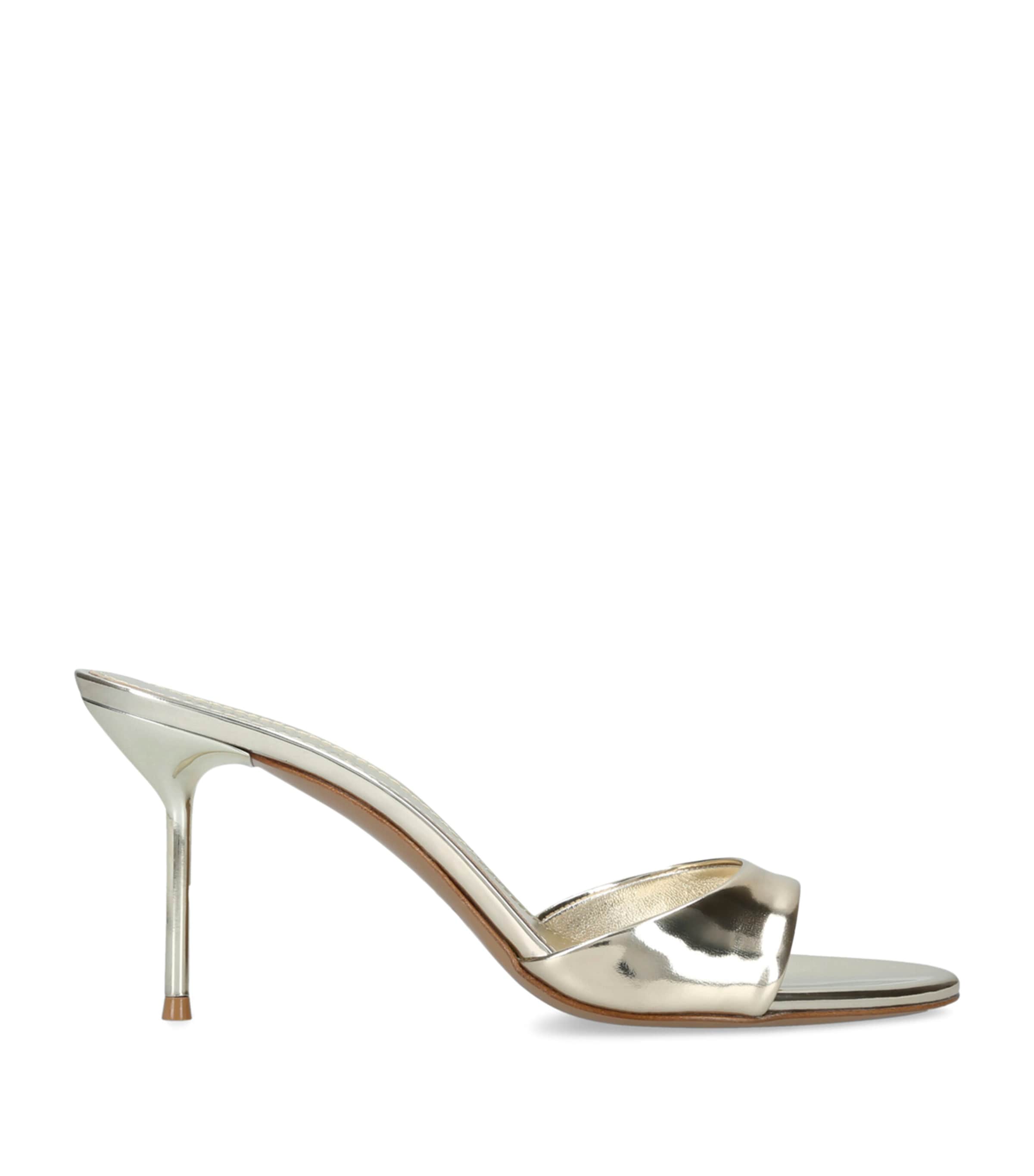 PARIS TEXAS METALLIC LEATHER LIDIA MULES 70