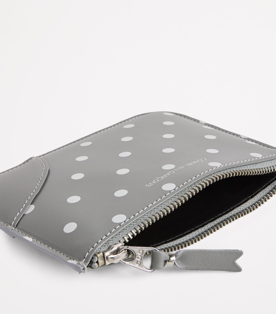 Leather Polka-Dot Zipped Pouch GREY Image 4
