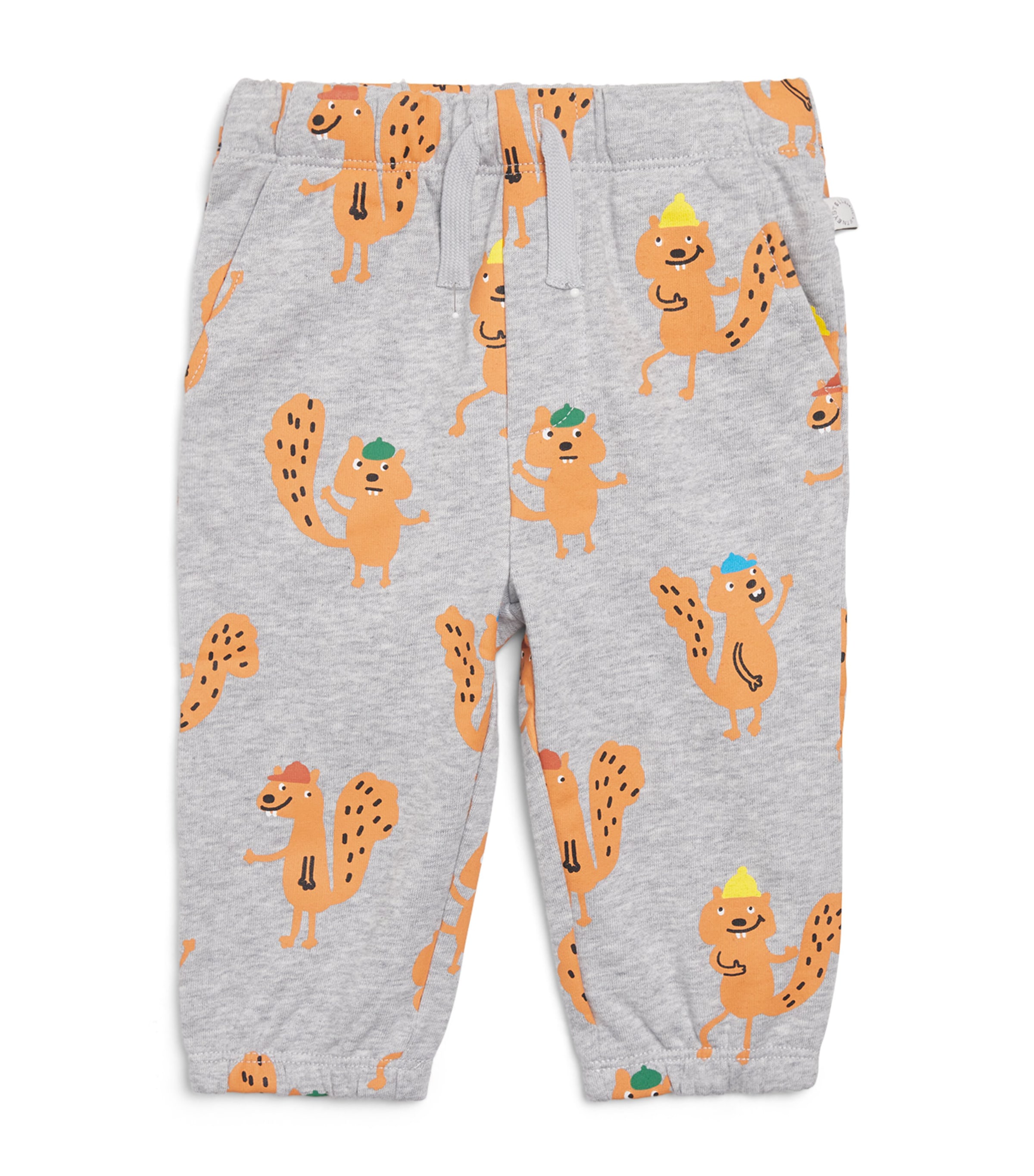 Stella Mccartney Organic Cotton Squirrel Sweatpants In Gray