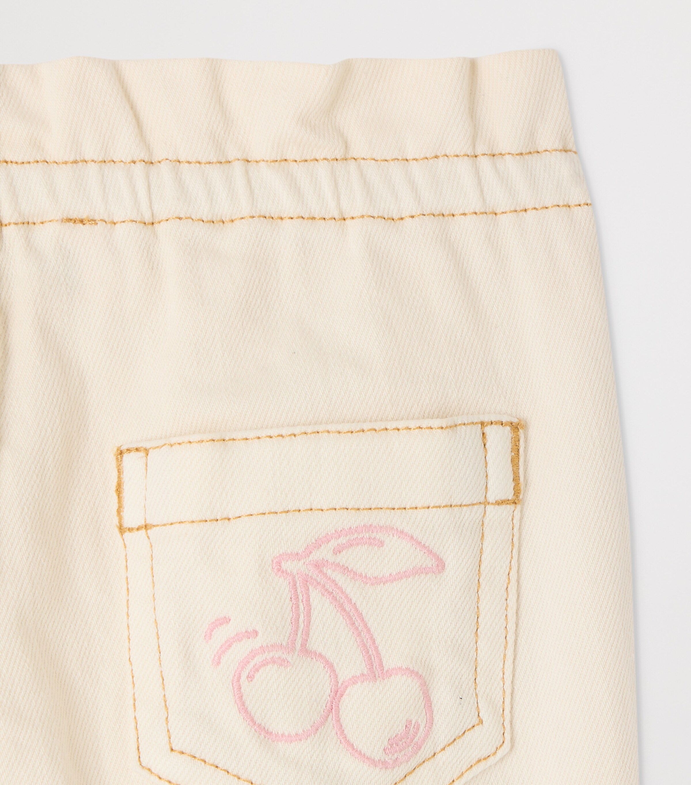 Bonpoint Embroidered Trousers (6-12 Months) Ecru Image 3