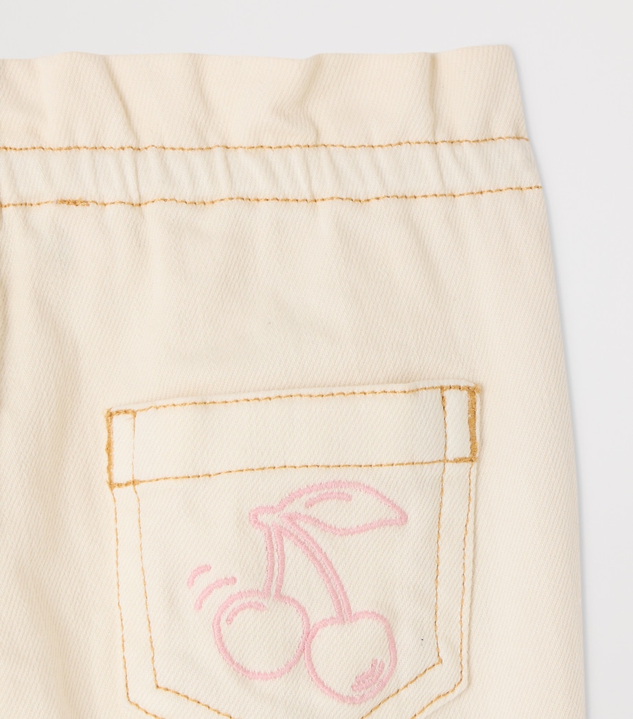 Bonpoint Embroidered Trousers (6-12 Months) Ecru Image 3