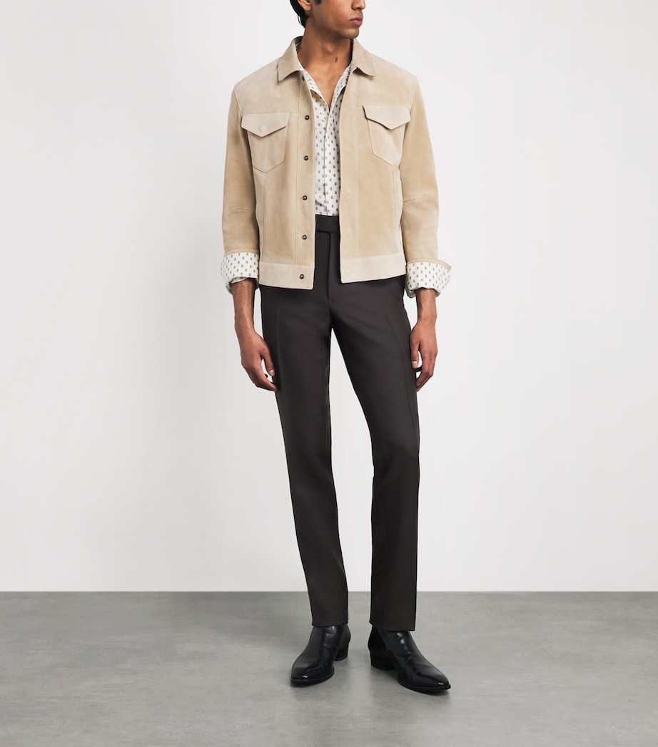 TOM FORD Mens Wool-Mohair Tailored Trousers Ecj Image 2