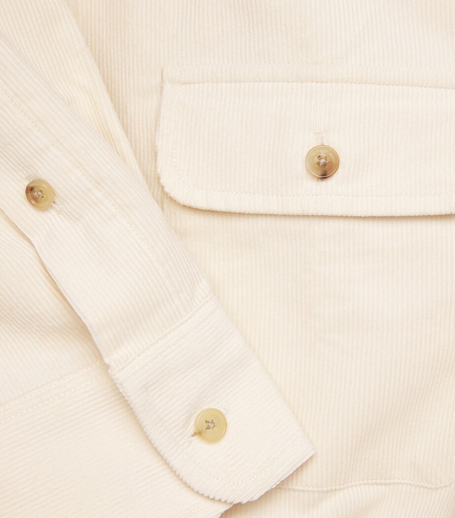 Ralph Lauren Purple Label Mens Sea Island Cotton Fine-Wale Corduroy Shirt Classic Cream Image 5