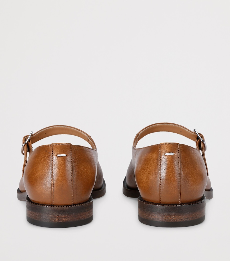 Sun-Bleached Leather Tabi Mary Jane Shoes TAN Image 2