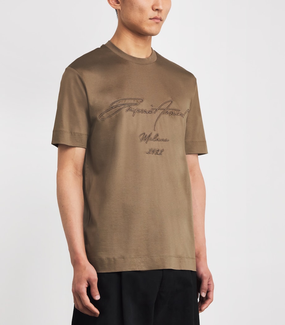 Lyocell-Cotton Logo T-Shirt U6189 Image 3