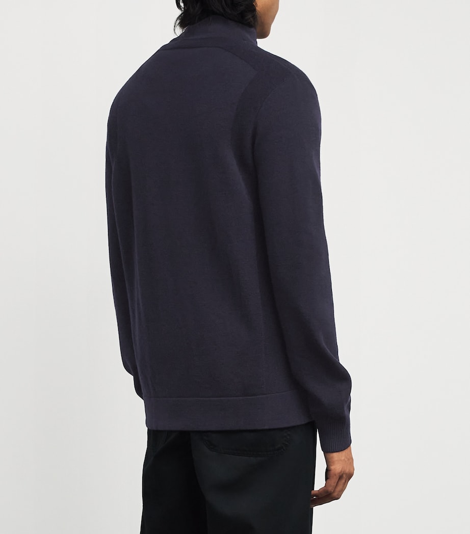 Wool-Blend Zip-Up Cardigan V0020 Image 4