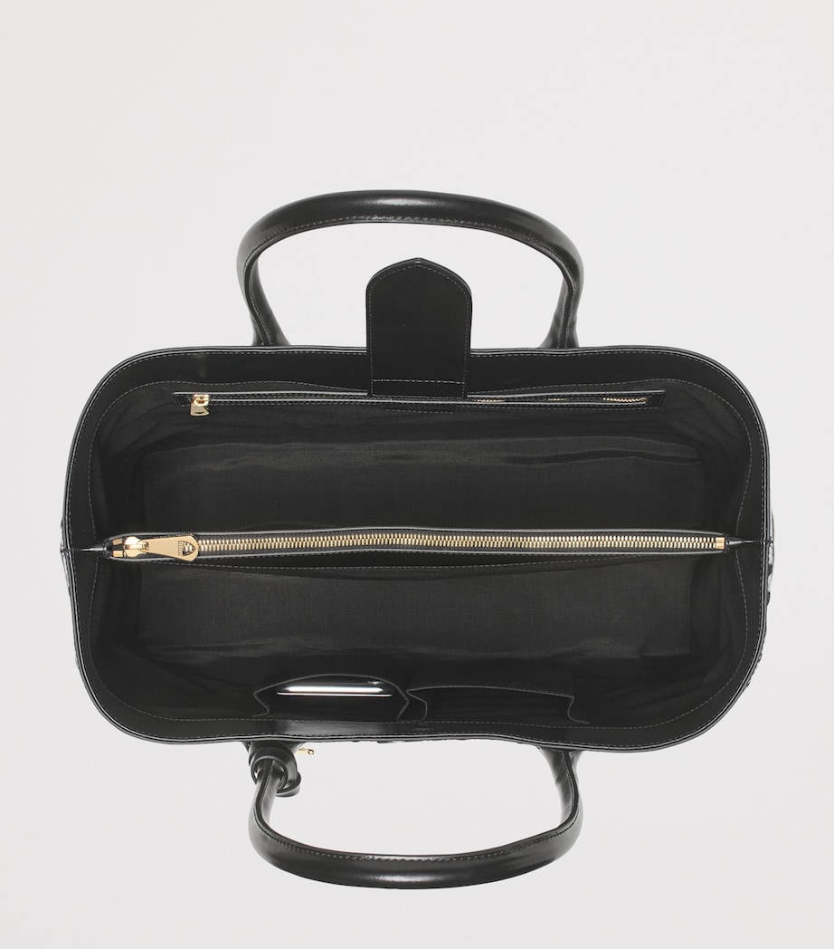 Leather London Tote Bag BLACK Image 4