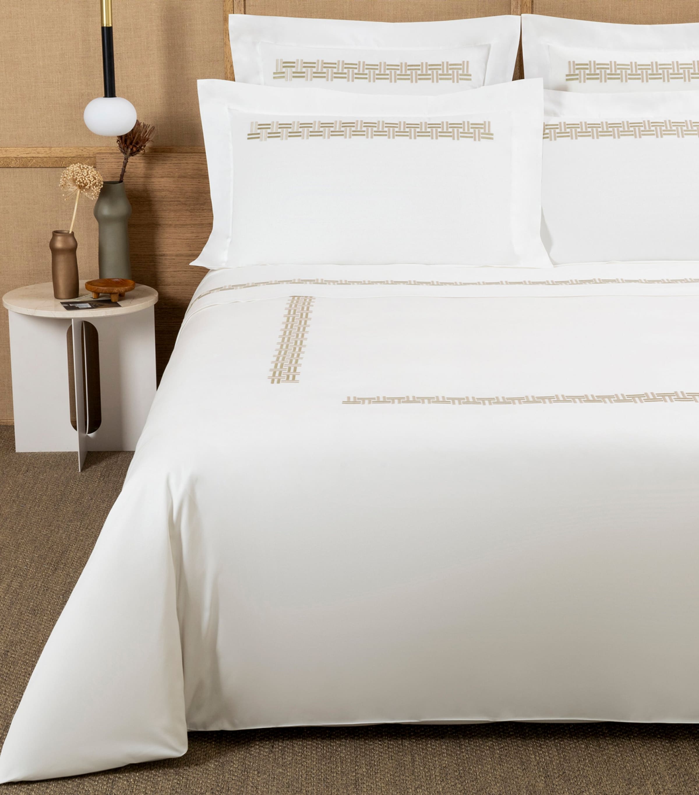 Frette Basket Weave Super King Duvet Cover In White