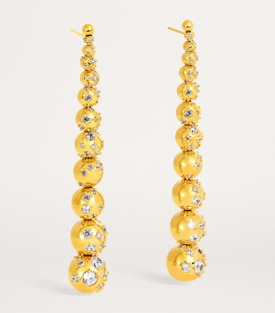 Gold-Plated Zircon Nova Long Earrings GOLD Image 3