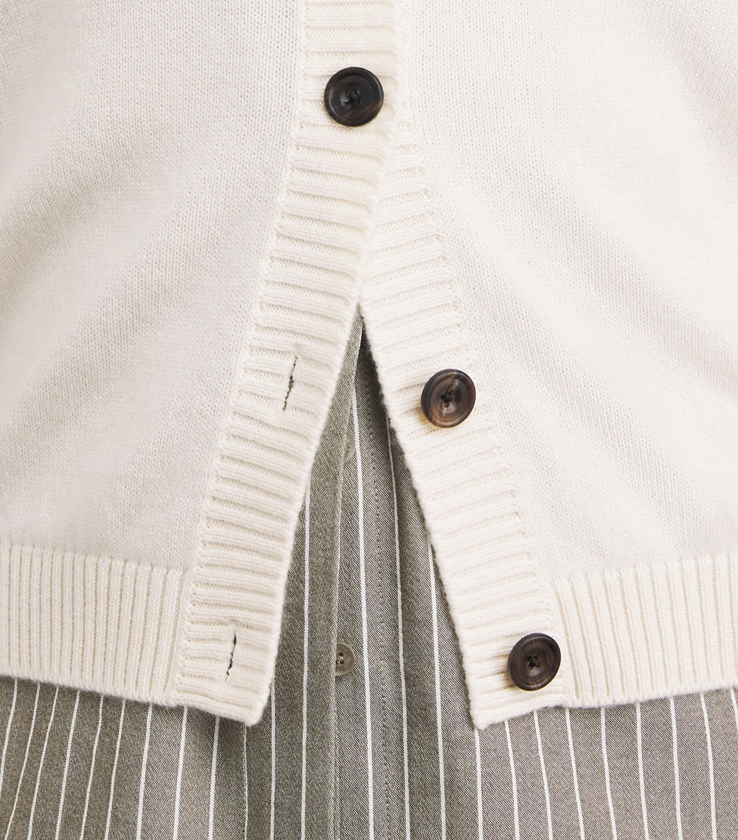 Harrods Womens Cashmere-Cotton Cardigan Niveous Image 3