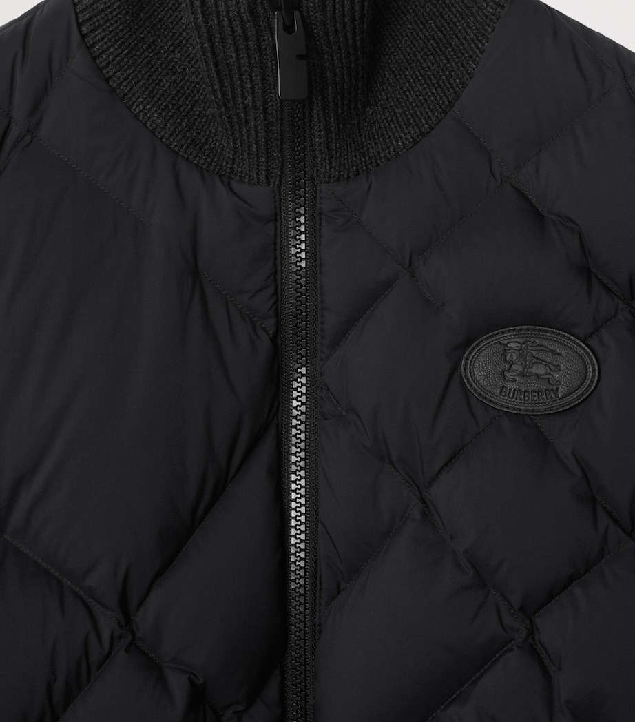 Down Wool-Sleeve Quilted Jacket BLACK Image 4