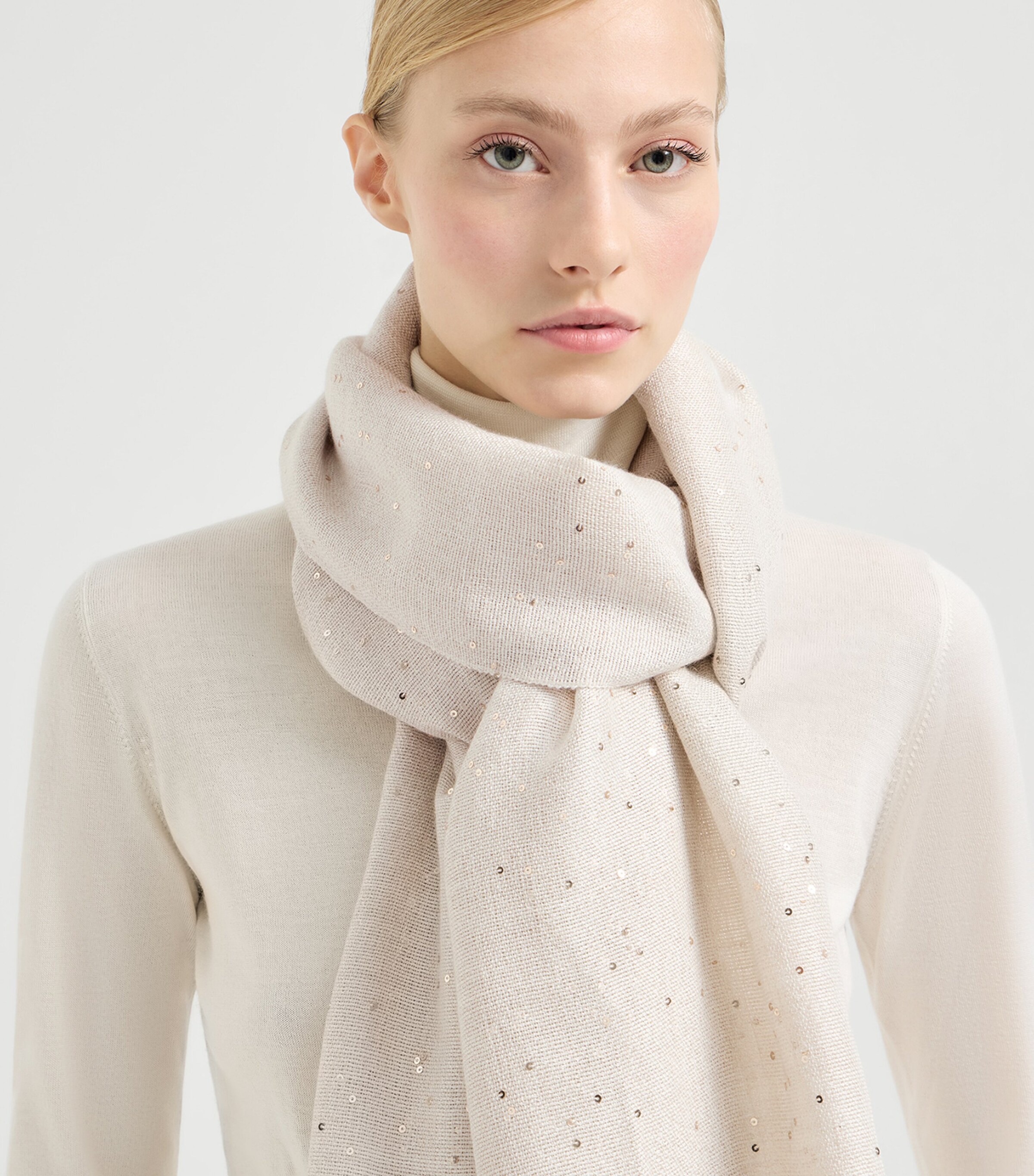 Brunello Cucinelli Cashmere-Silk Embellished Scarf Image 3