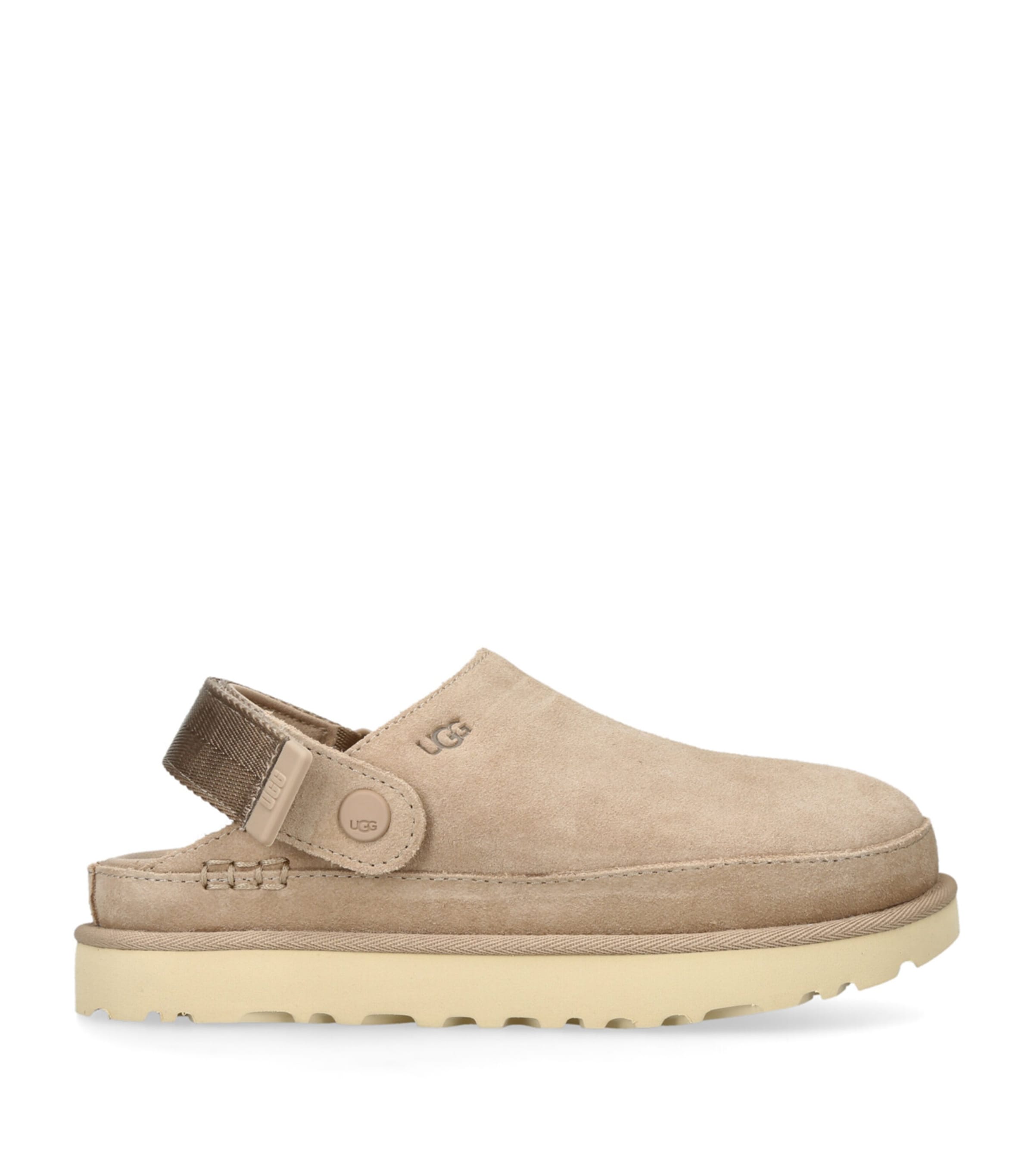 Shop Ugg Suede Goldenstar Clogs In Beige