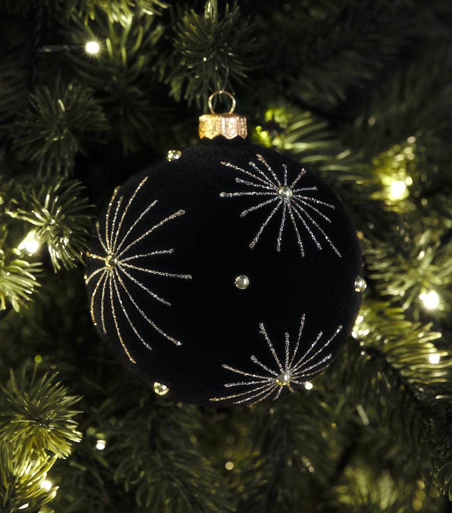 Harrods Velvet Star Bauble Black Velvet Image 3