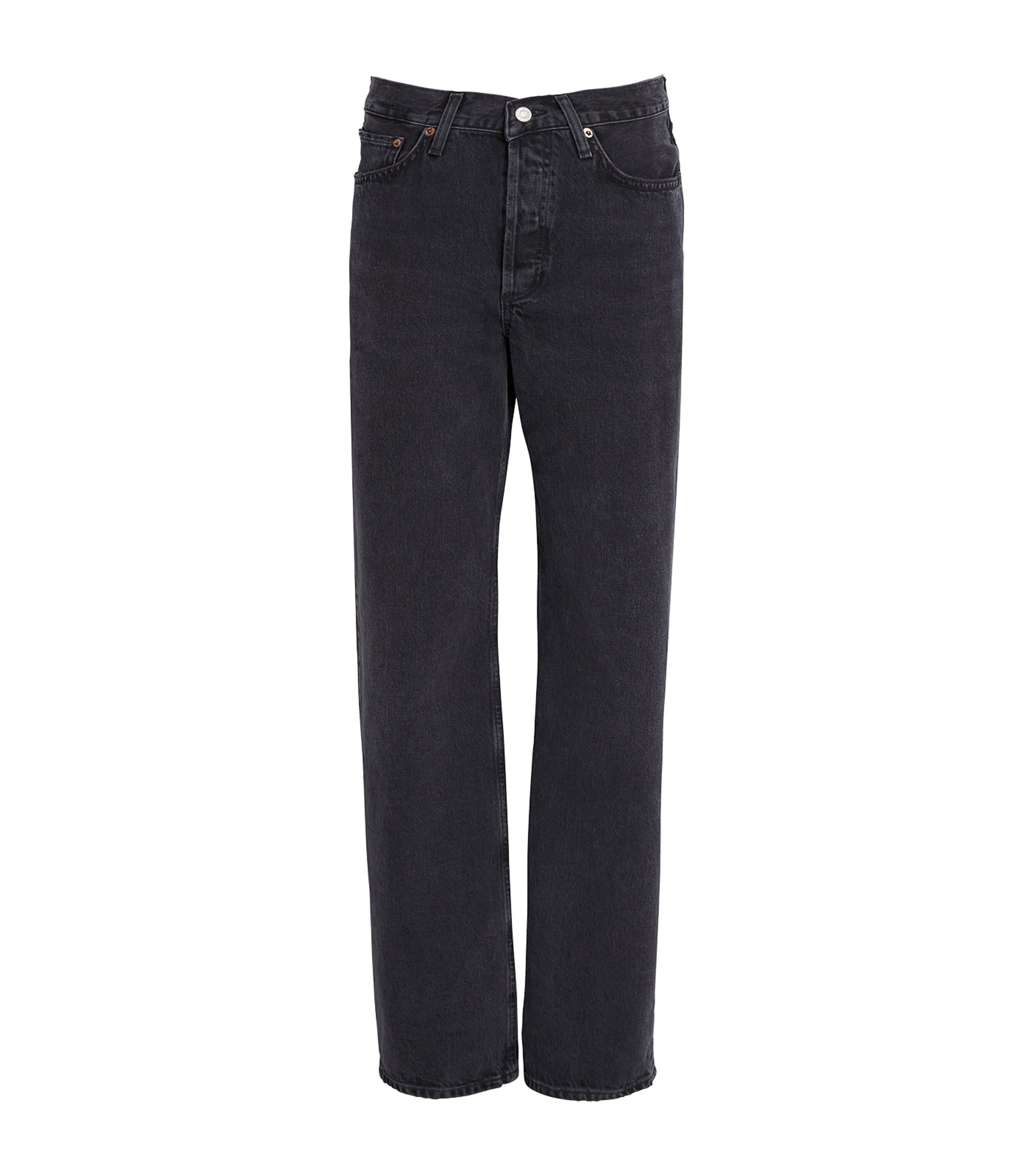 パンツ AGOLDE Women Straight Pants A2491818 ZYR BLACK Nera mid-rise straight cargo jeans in black - Agolde | Mytheresa
