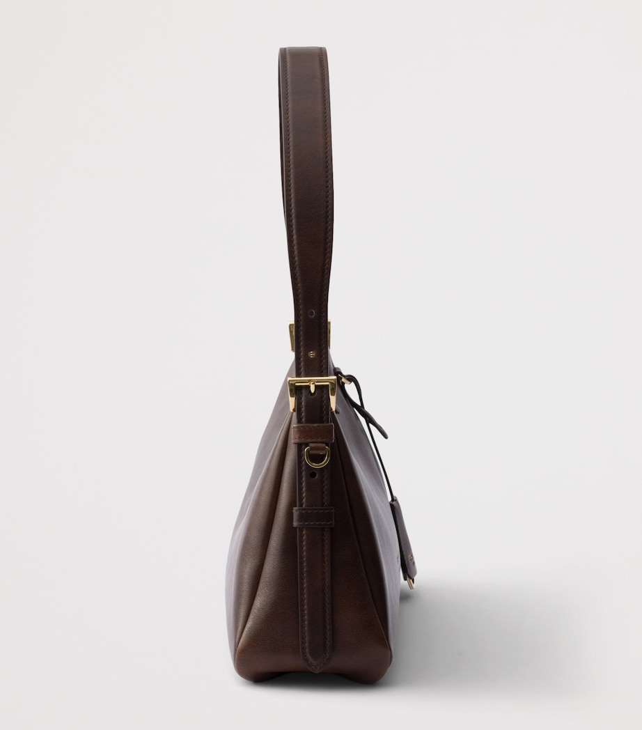 Prada Medium Leather Aimée Shoulder Bag Brown Image 5