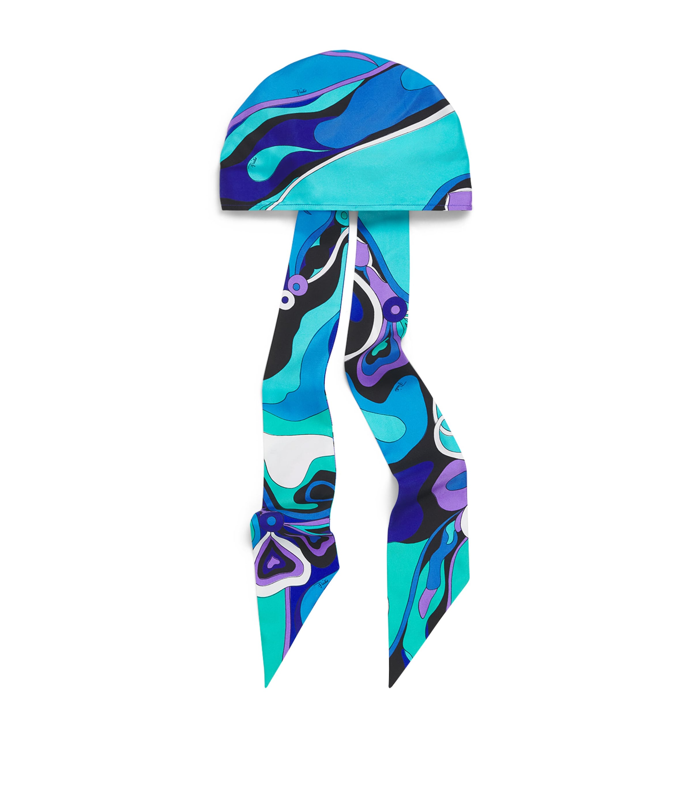 PUCCI Silk Orchidee Bandana Turquoise Image 1