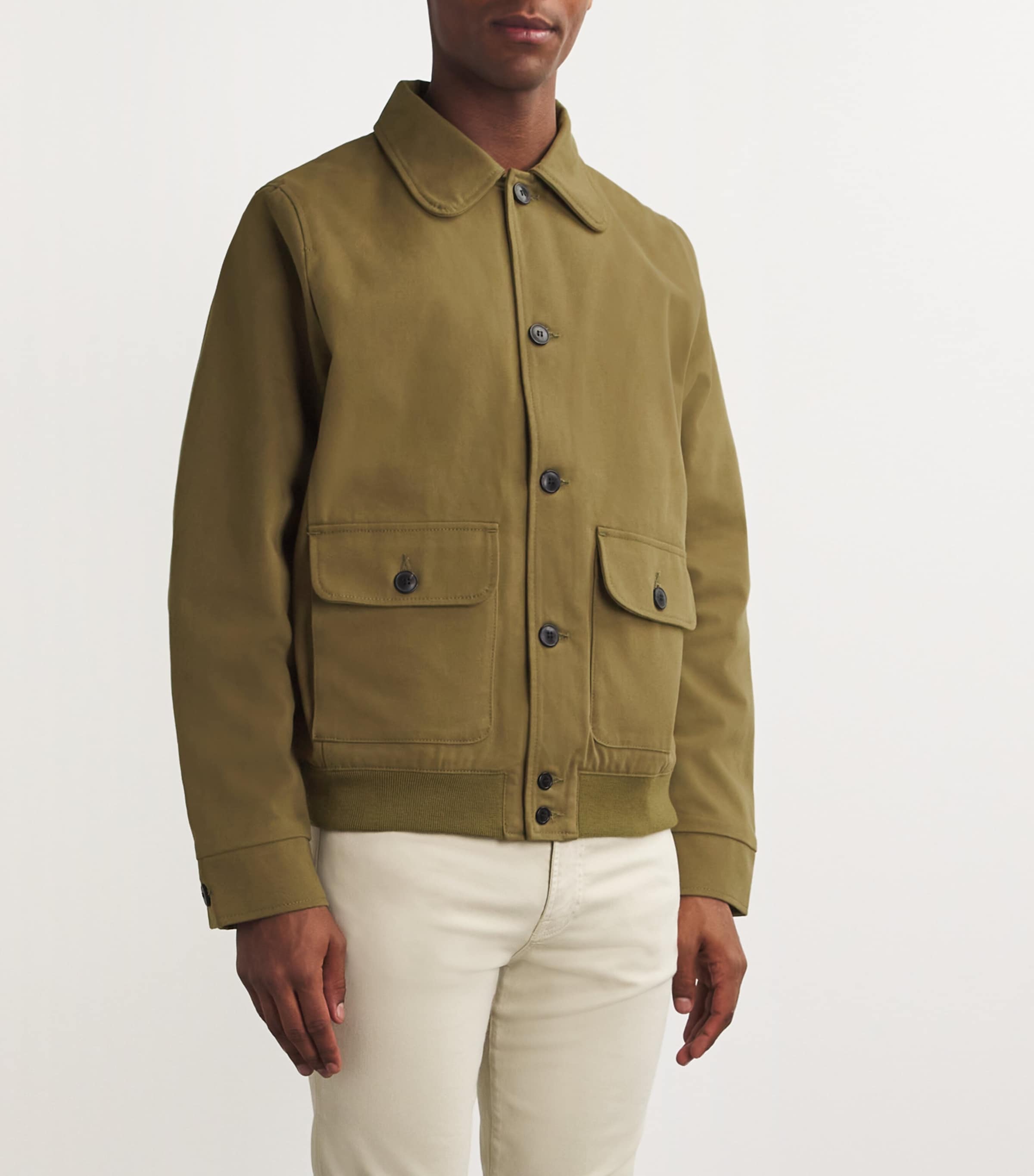 Cotton Utility Jacket ARMY GREEN Image 3