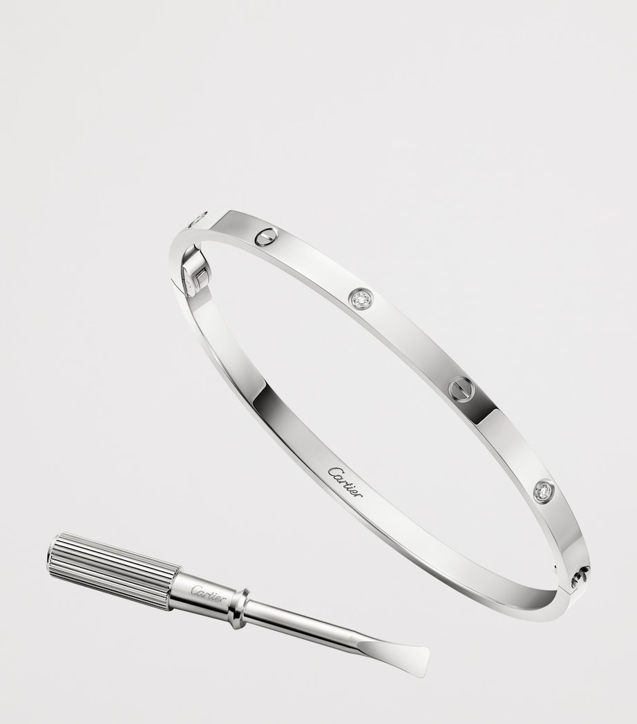 Cartier Small White Gold and Diamond LOVE Bracelet White Gold Image 3