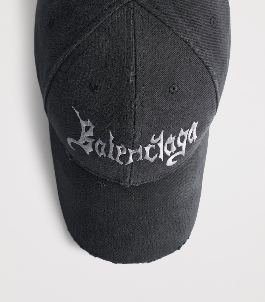 Balenciaga Distressed Sketchy Logo Baseball Cap Image 3
