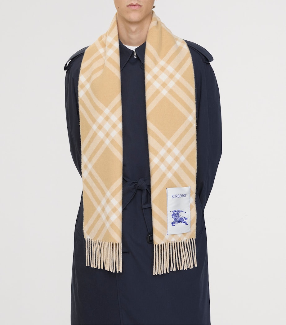 Cashmere Check Scarf SAND Image 7