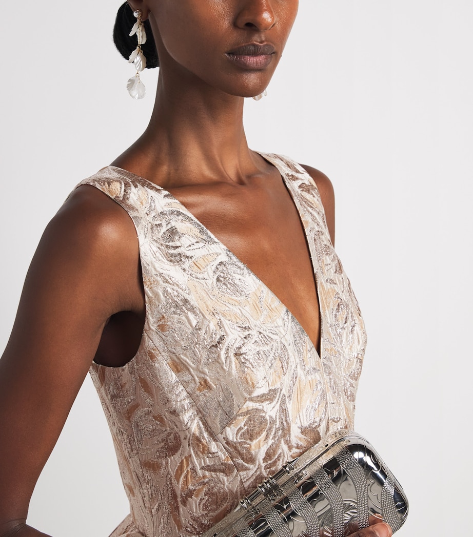 Huishan Zhang Womens Omaya Midi Dress Gold Image 5