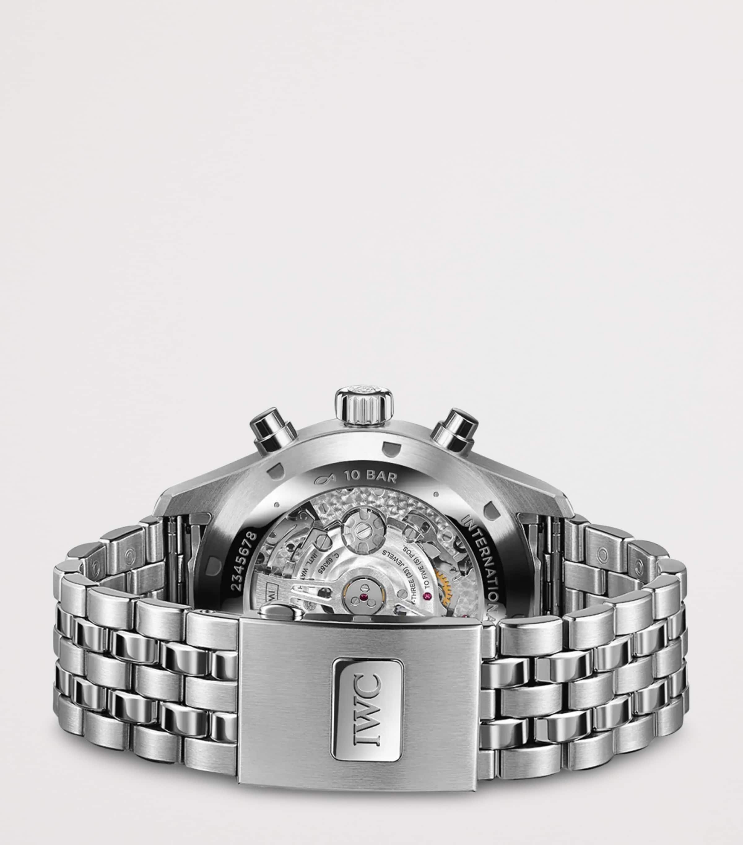 Stainless Steel Pilot's Chronograph Watch 43mm BLACK Image 4