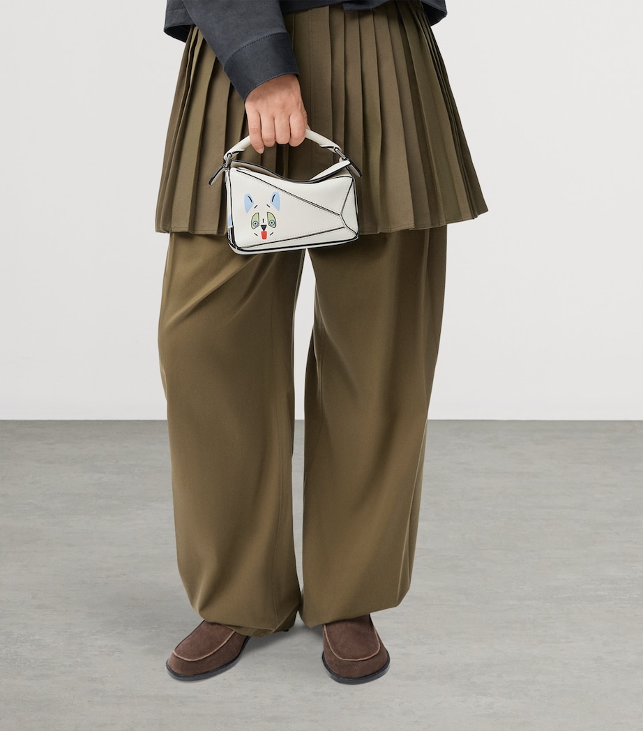 x Louis Wain Mini Leather Puzzle Top-Handle Bag SOFT WHITE Image 9