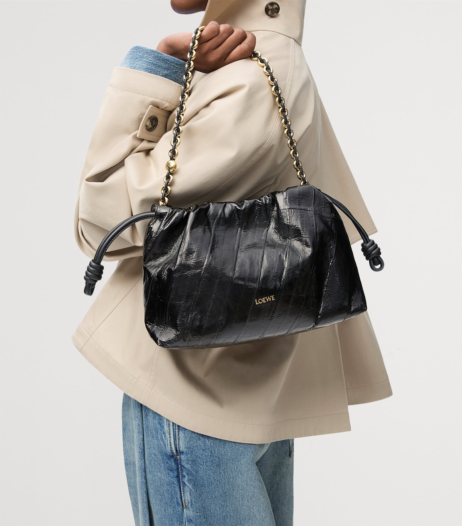 Medium Eel Leather Flamenco Purse BLACK Image 8