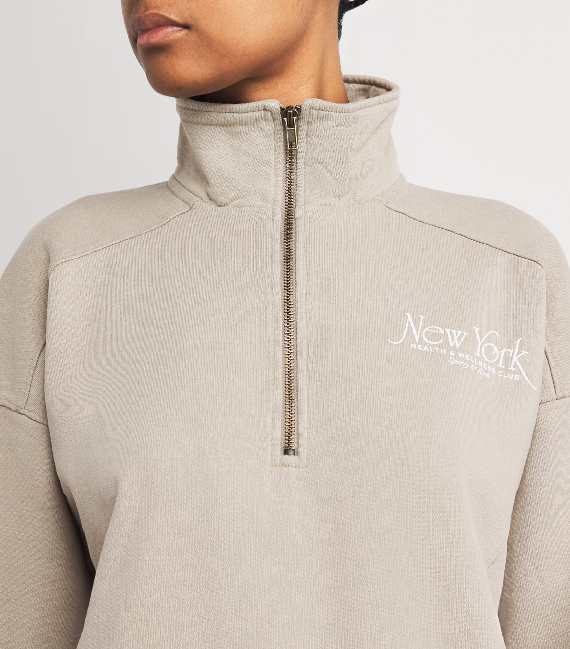 スウェット・トレーナー Sporty & Rich 94 Country Club Half Zip Sweatshirt QZ881CH Sporty & Rich 94 Country Club Unisex 1/4 Zip Fleece Jacket