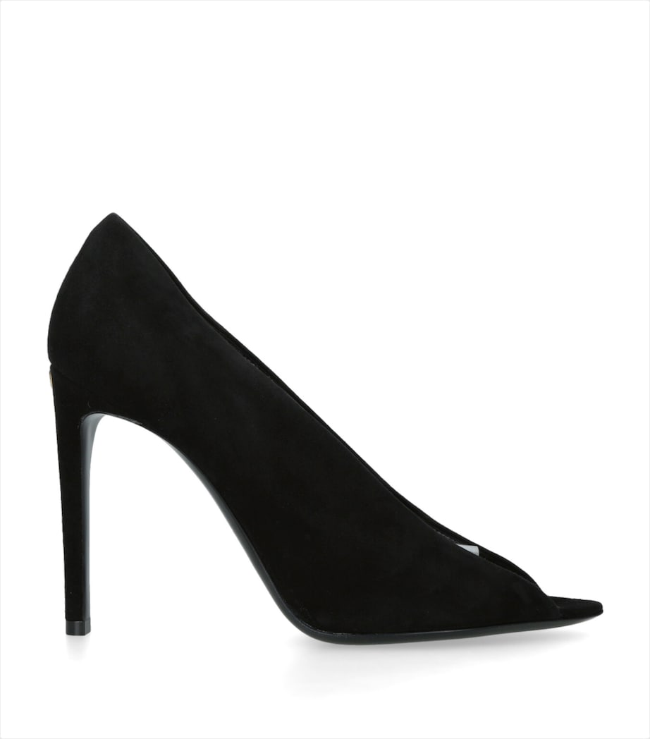 Valentino Garavani Leather Revele Peep-Toe Heels 105 Blk/other Image 1