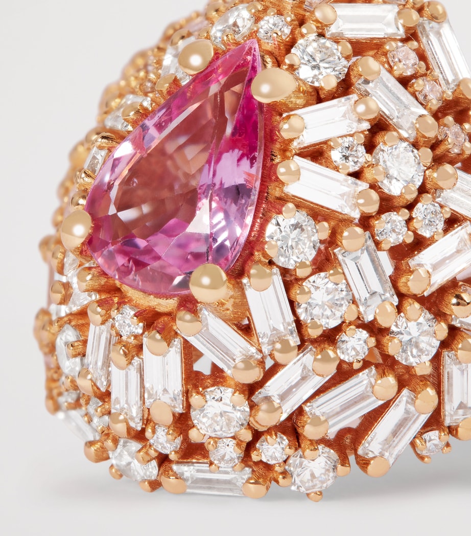 Suzanne Kalan Rose Gold, Diamond and Pink Sapphire One Of A Kind Ring Rg/p Image 5