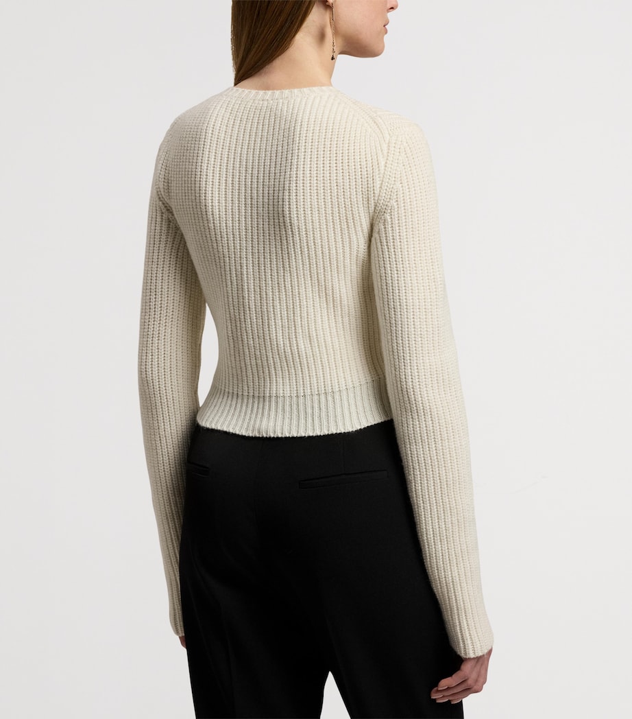 Cashmere Floral Sweater CREAM Image 8