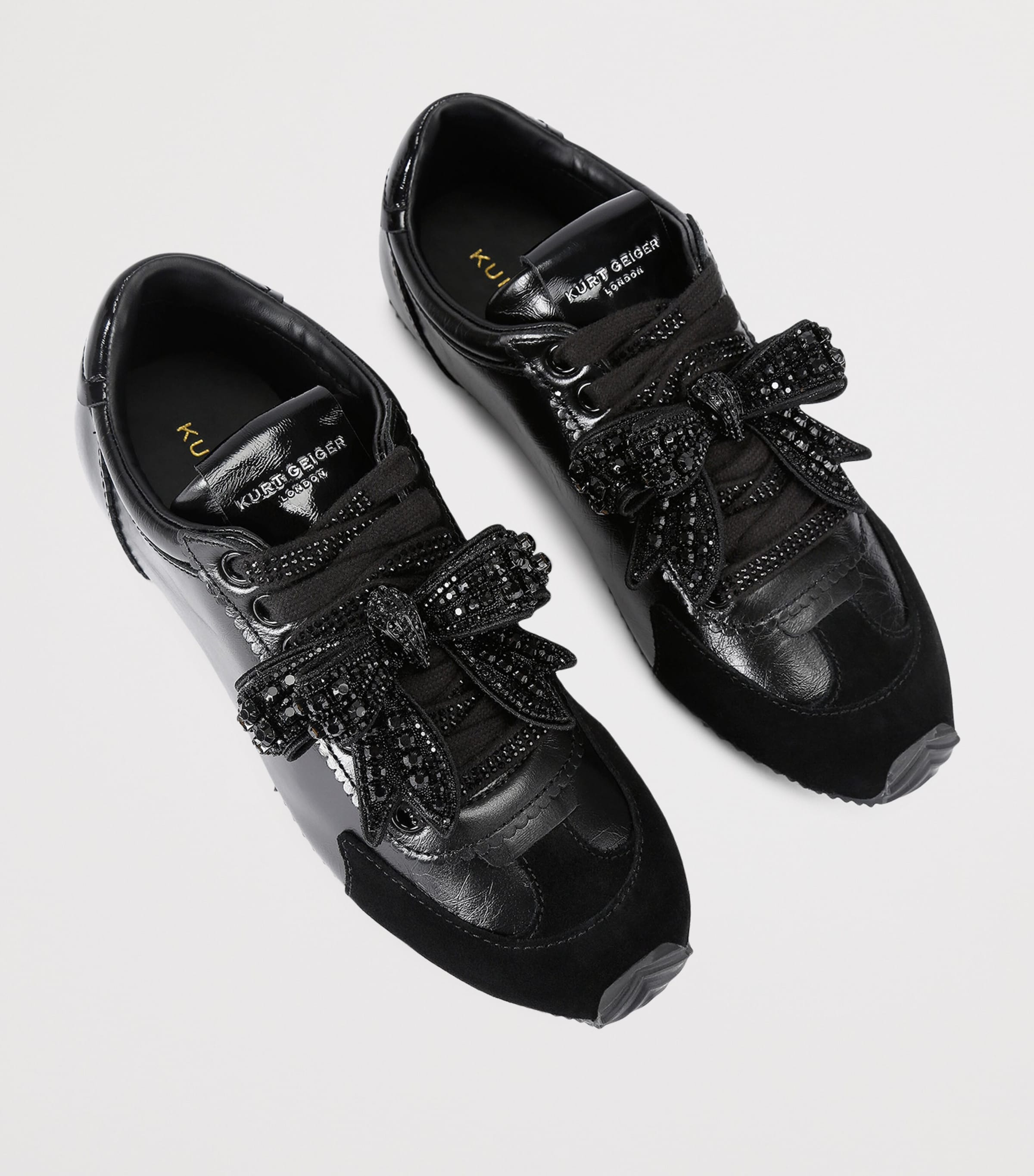 Kurt Geiger London Leather Islington Bow Sneakers Black Image 4