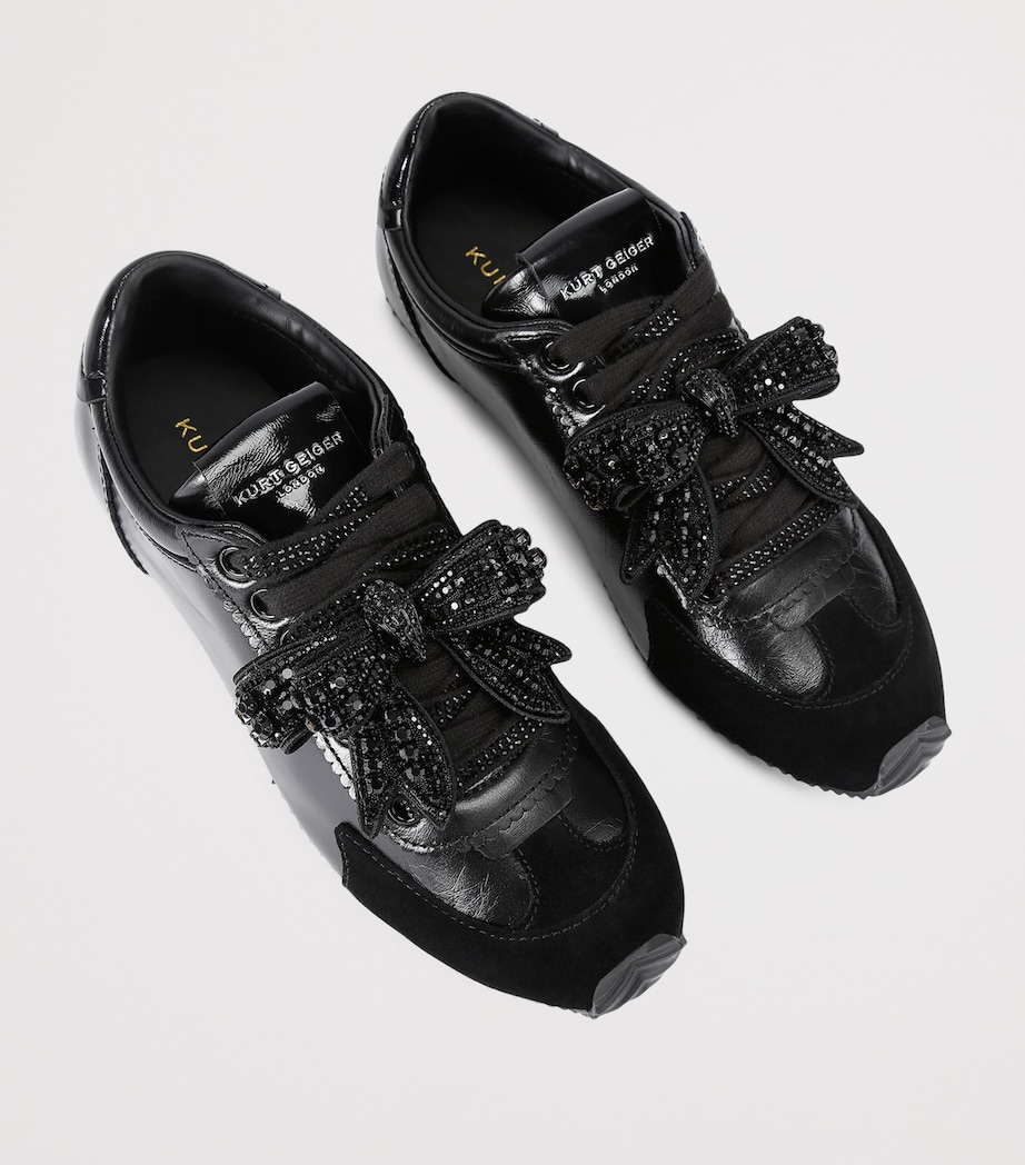 Kurt Geiger London Leather Islington Bow Sneakers Black Image 4